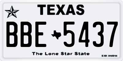 TX license plate BBE5437