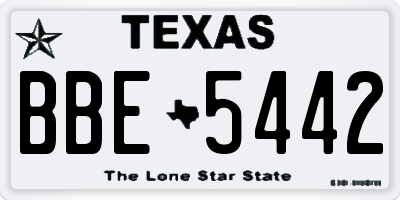 TX license plate BBE5442