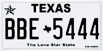 TX license plate BBE5444