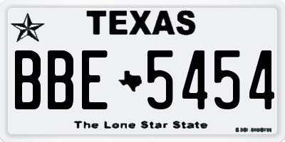 TX license plate BBE5454