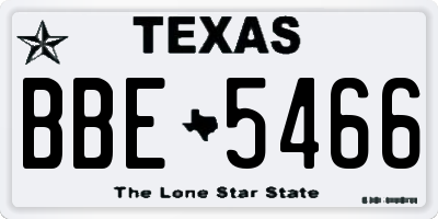 TX license plate BBE5466