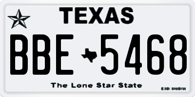 TX license plate BBE5468