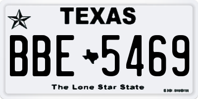 TX license plate BBE5469