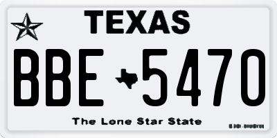 TX license plate BBE5470