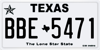 TX license plate BBE5471