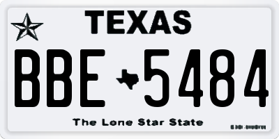 TX license plate BBE5484
