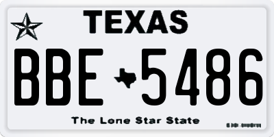TX license plate BBE5486
