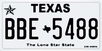 TX license plate BBE5488