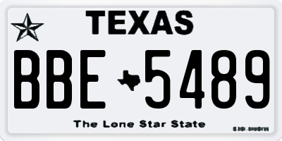 TX license plate BBE5489