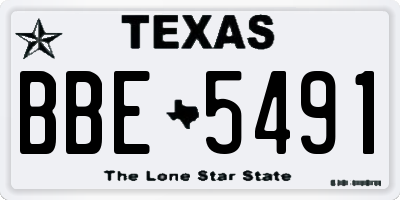 TX license plate BBE5491