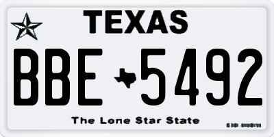 TX license plate BBE5492