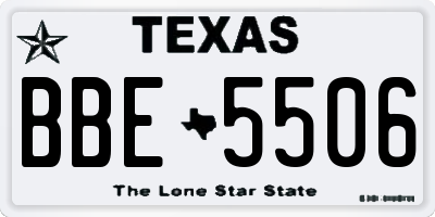 TX license plate BBE5506