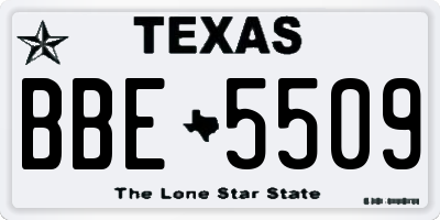 TX license plate BBE5509