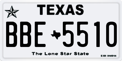 TX license plate BBE5510