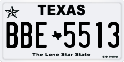 TX license plate BBE5513