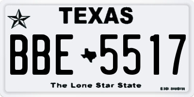 TX license plate BBE5517