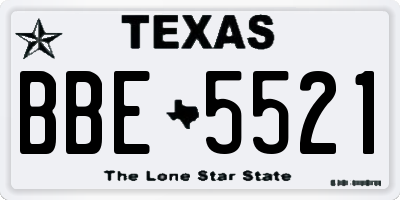 TX license plate BBE5521