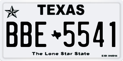 TX license plate BBE5541