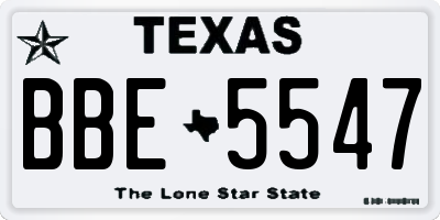 TX license plate BBE5547