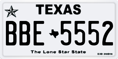 TX license plate BBE5552