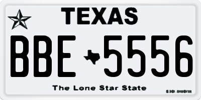 TX license plate BBE5556