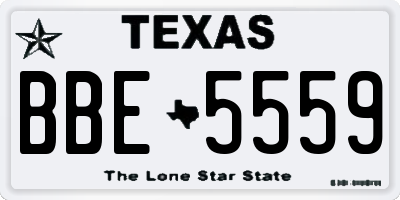 TX license plate BBE5559