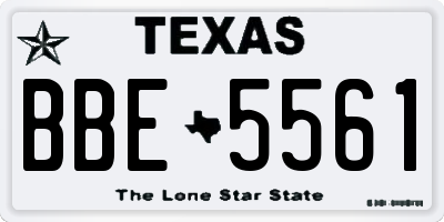 TX license plate BBE5561