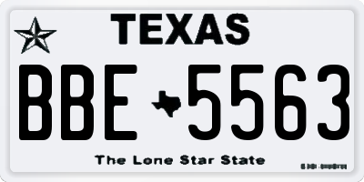 TX license plate BBE5563