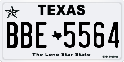 TX license plate BBE5564