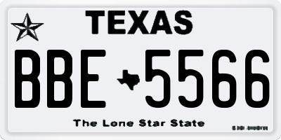 TX license plate BBE5566