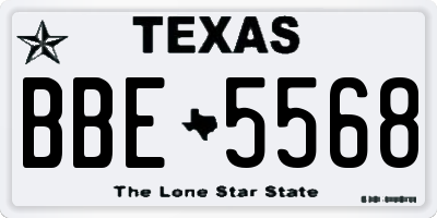 TX license plate BBE5568