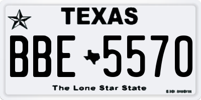 TX license plate BBE5570