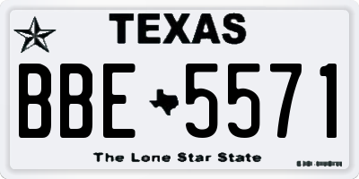 TX license plate BBE5571