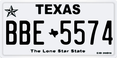 TX license plate BBE5574