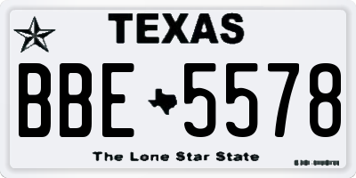 TX license plate BBE5578