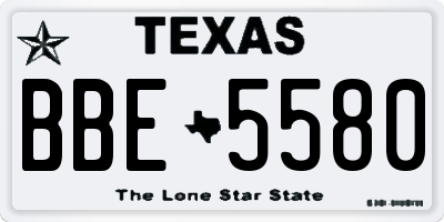 TX license plate BBE5580