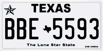 TX license plate BBE5593