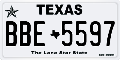 TX license plate BBE5597