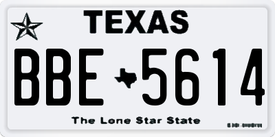 TX license plate BBE5614