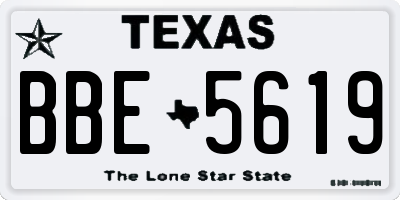 TX license plate BBE5619