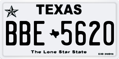TX license plate BBE5620
