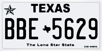TX license plate BBE5629