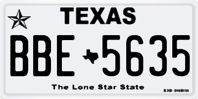 TX license plate BBE5635