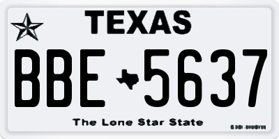 TX license plate BBE5637