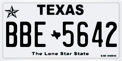 TX license plate BBE5642