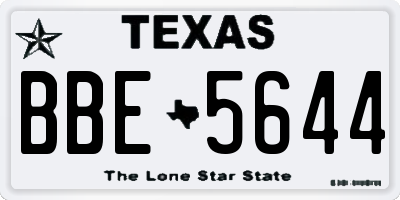 TX license plate BBE5644