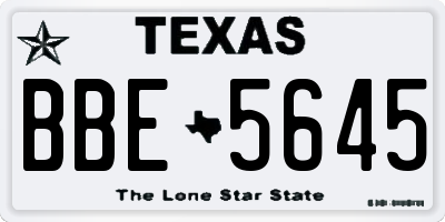 TX license plate BBE5645