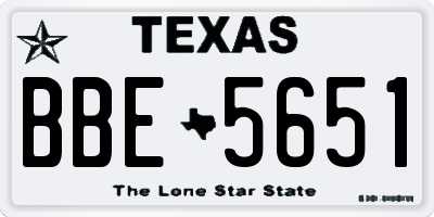 TX license plate BBE5651