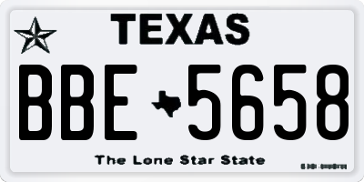 TX license plate BBE5658