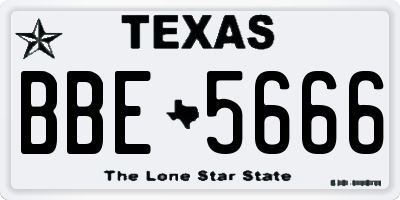 TX license plate BBE5666